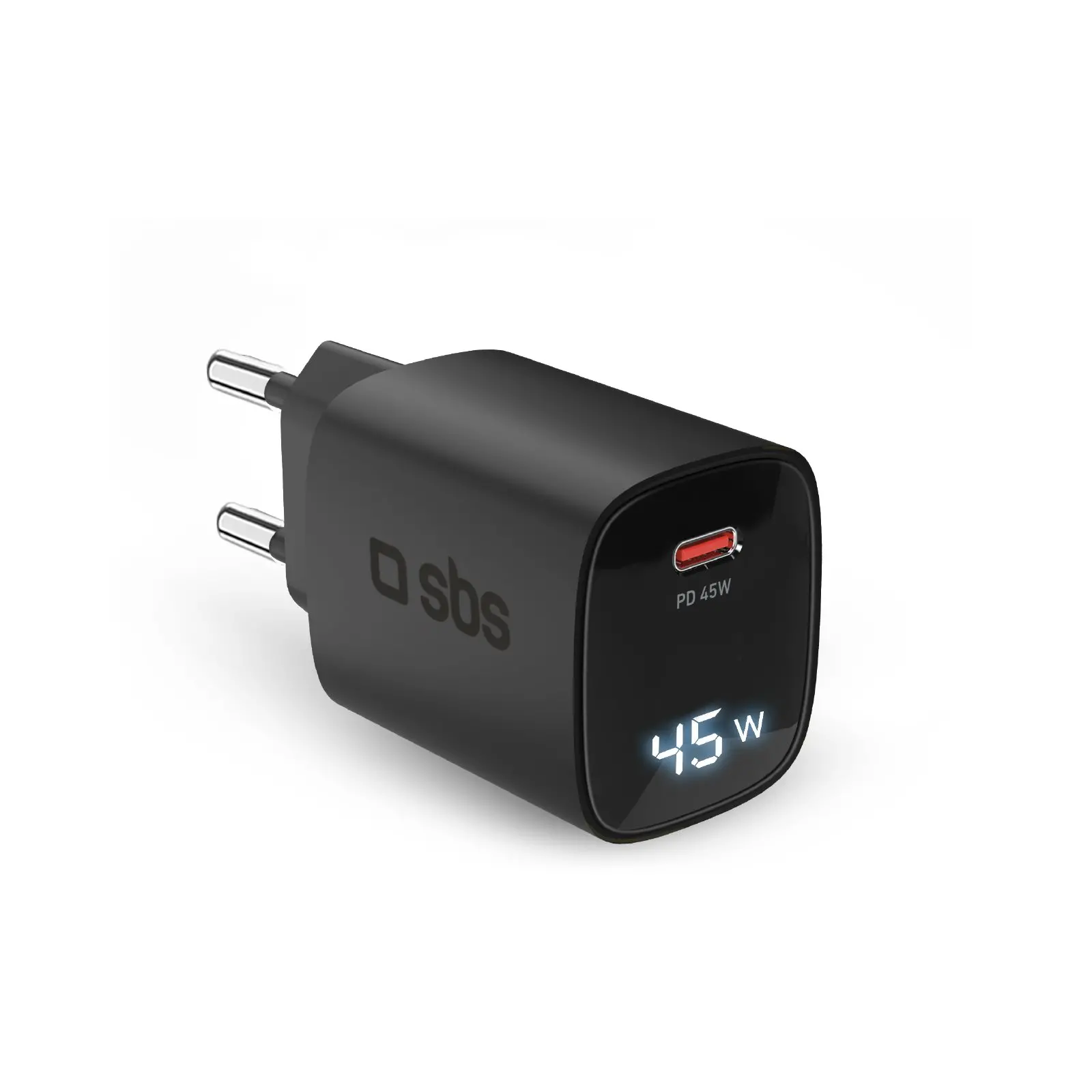 Ładowarka sieciowa SBS LCD GaN PD45W USB-C Niebieski