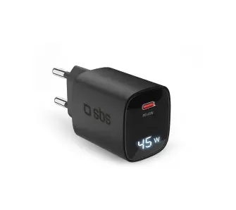 Ładowarka sieciowa SBS LCD GaN PD45W USB-C Niebieski
