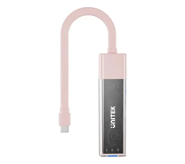 Unitek H1319APK01 USB C/USB A 5Gbps 4x USB A Różowy