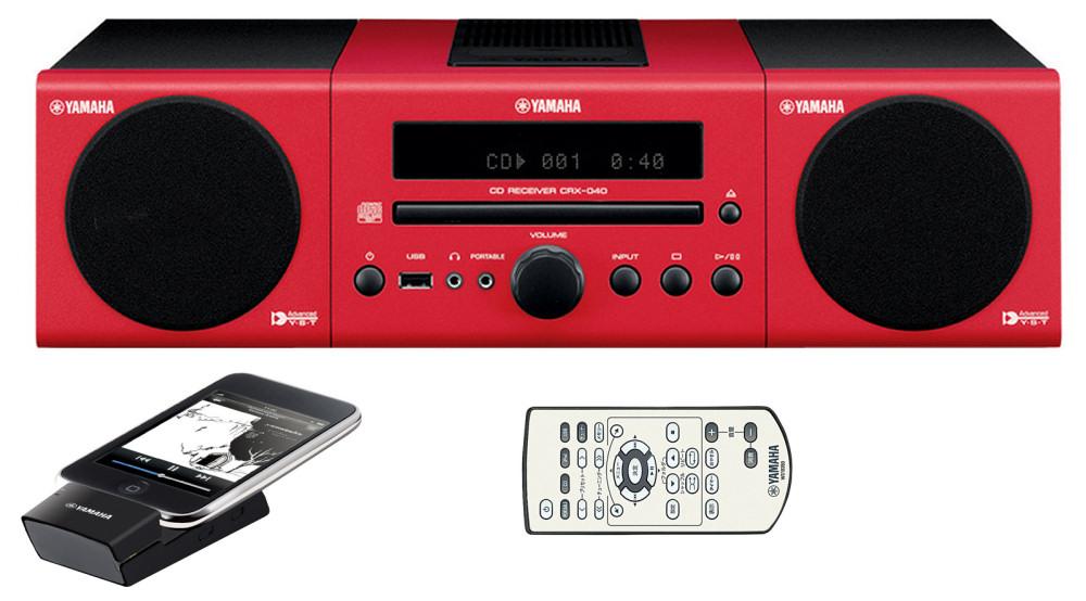 Wieża Yamaha MCR-140 + nadajnik do iPoda (czerwony)