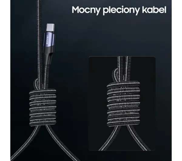 USAMS 2xUSB-C do USB-C 1,2m 100W PD Fast Charge Czarny