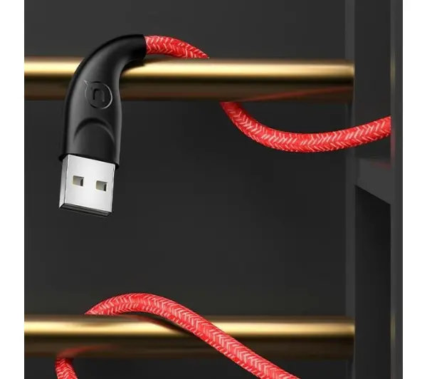 USAMS USB do microUSB 2A  Fast Charge 1m Czerwony