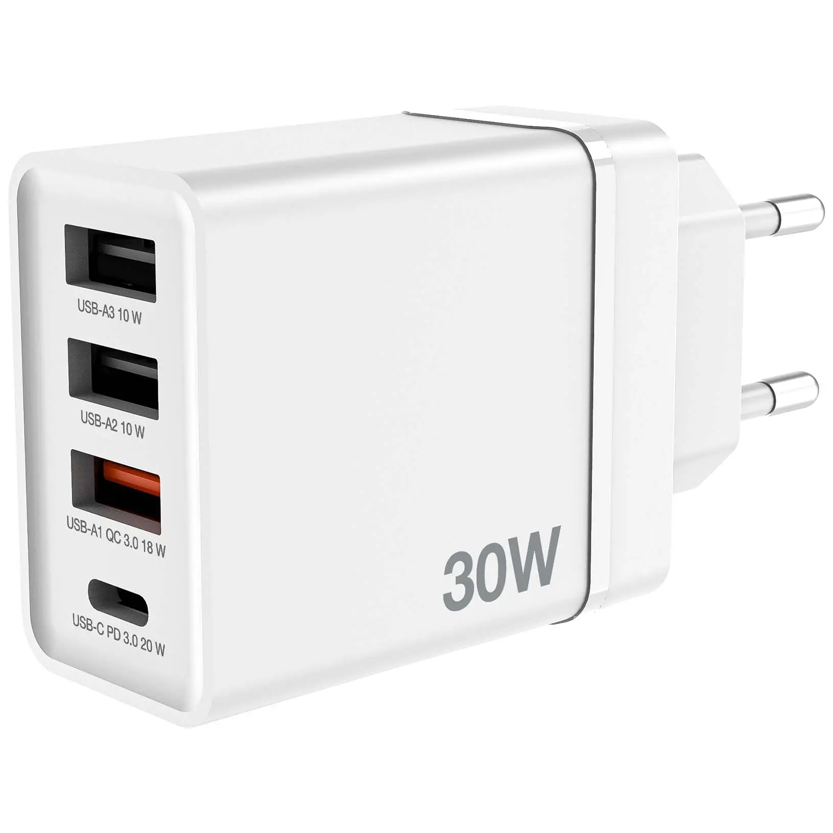 Ładowarka sieciowa Verbatim GaN 30W PD QC 3xUSB-A 1xUSB-C Biały