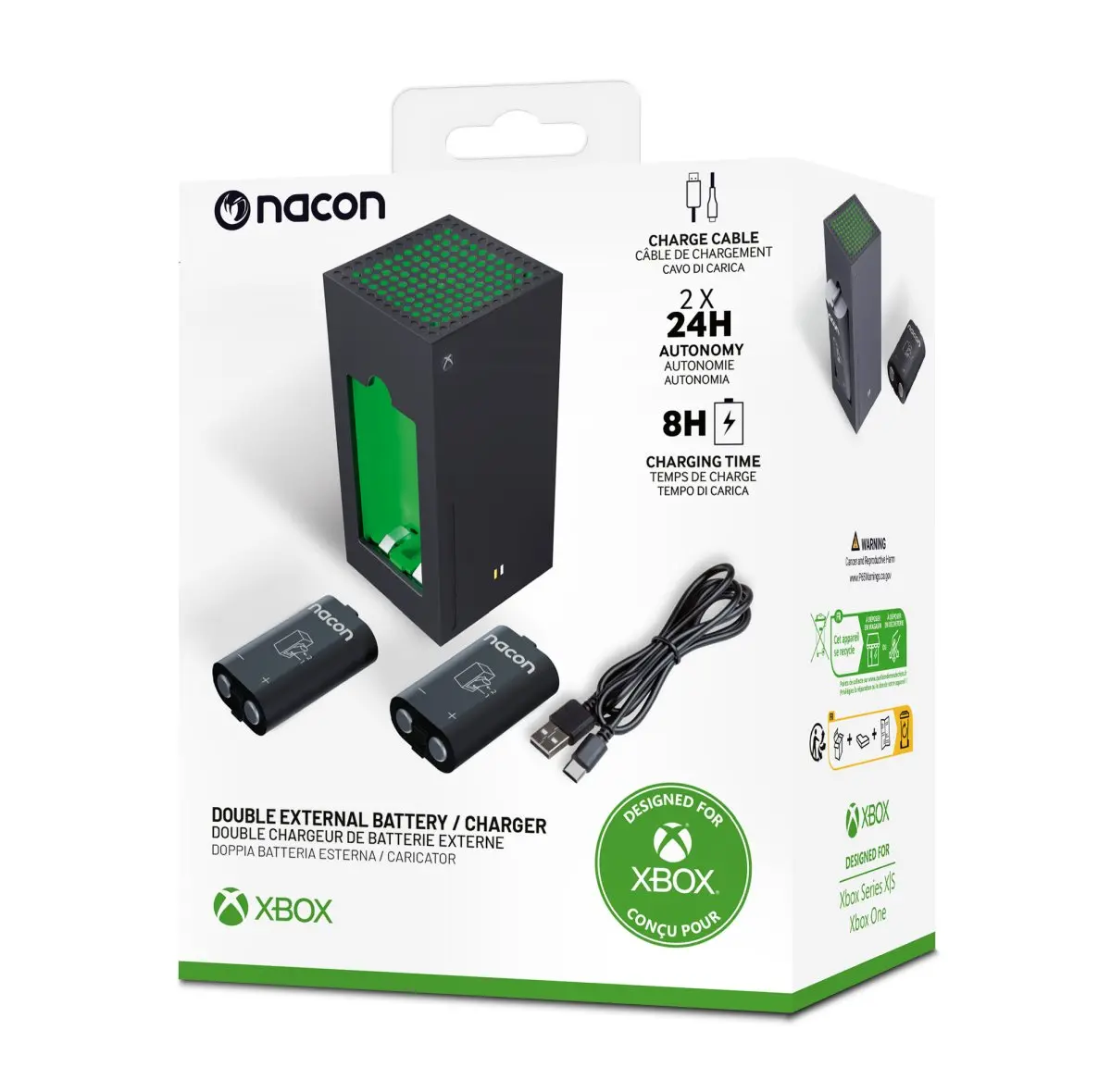 Ładowarka Nacon XSX Battery Box do kontrolerów Xbox Series X|S z 2 akumulatorami