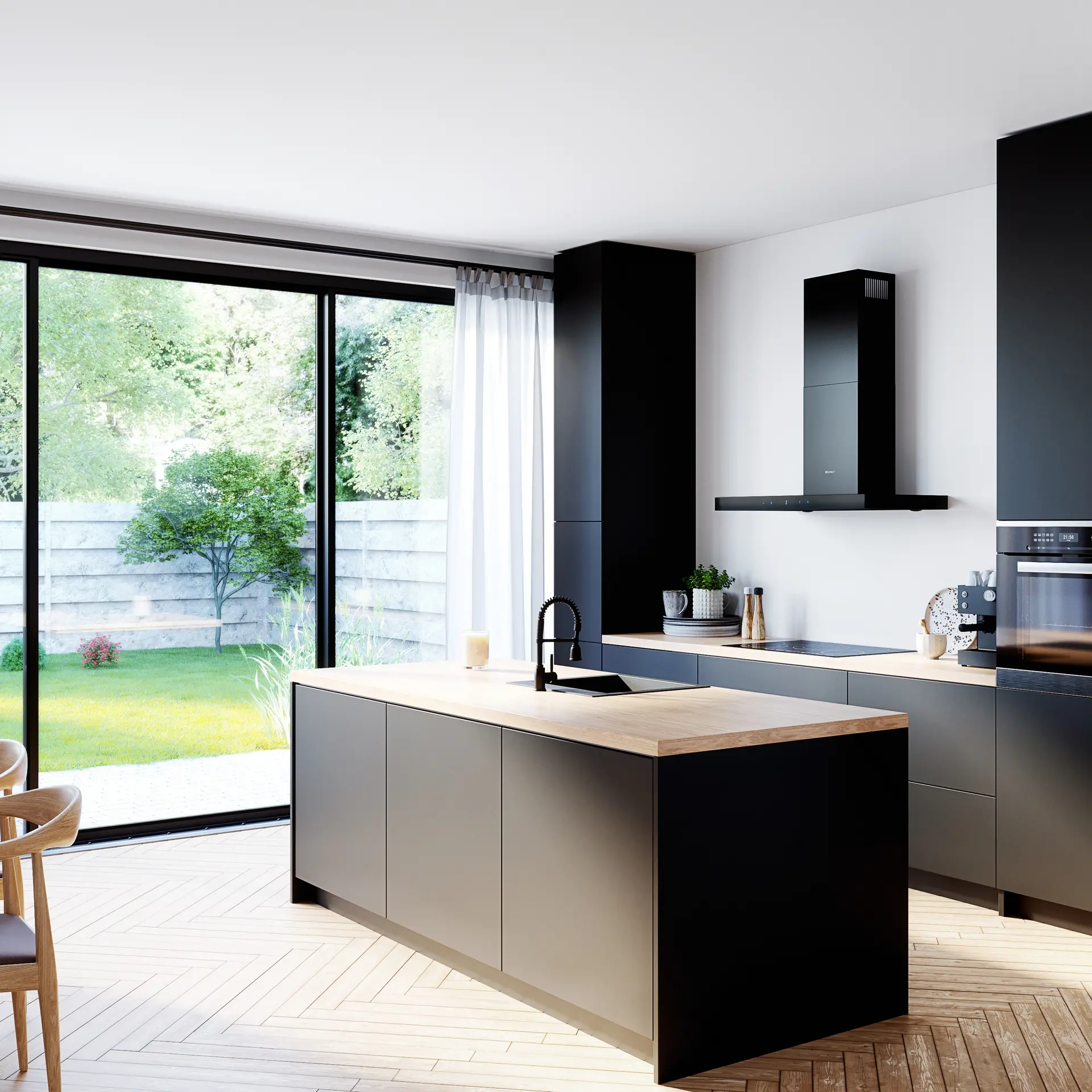 фото Витяжка Т-подібна Globalo Verta 90.3 Black