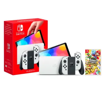 Konsola Nintendo Switch OLED Biały + Super Mario Party Jamboree