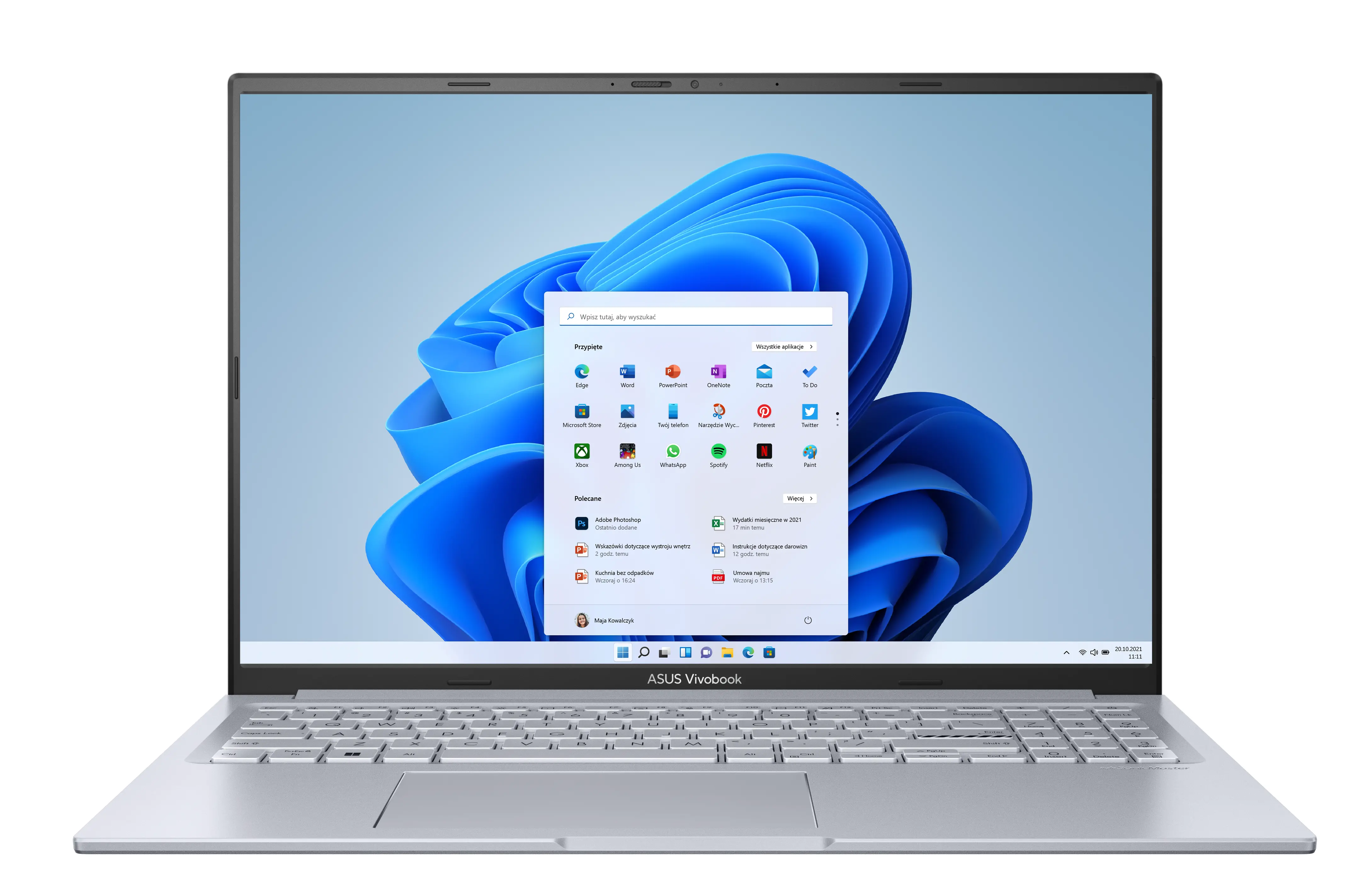 Laptop ASUS Vivobook 16X K3605ZF-RP516W 16" 144Hz i5-12500H 16GB RAM 512GB Dysk SSD RTX2050 Win11 Srebrny