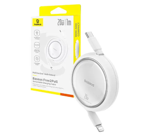 Baseus Free2Pull USB-C 20W 1m Biały