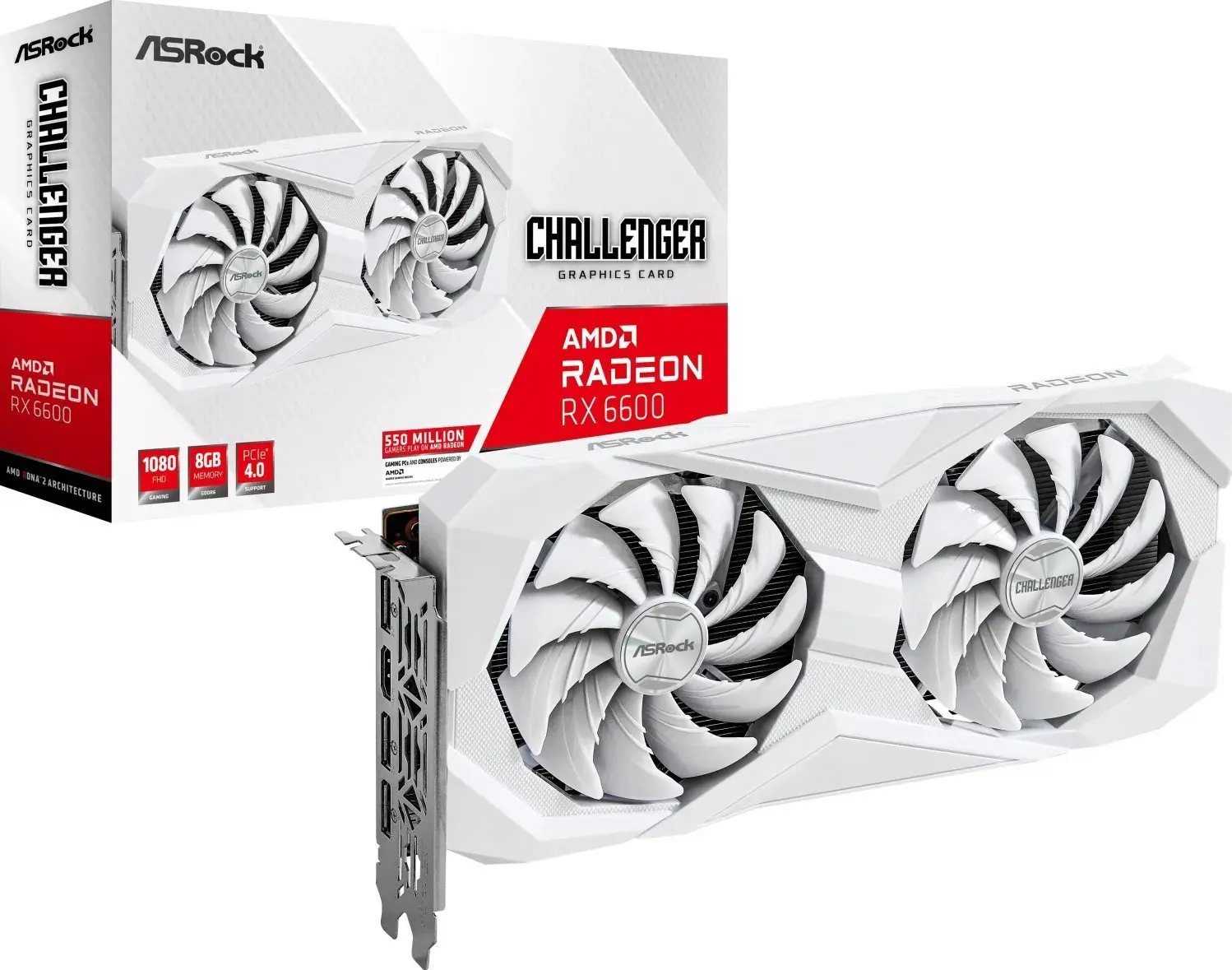 Karta graficzna ASrock Radeon RX 6600 Challenger White 8GB GDDR6 128bit FSR