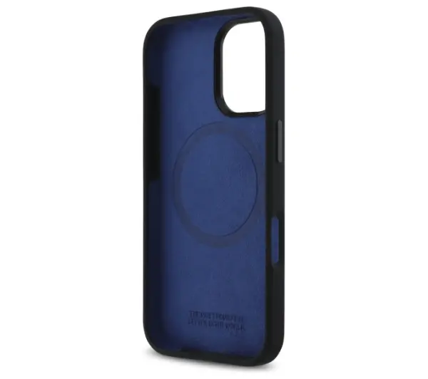 BMW Silicone Hexagon Blue Line MagSafe do iPhone 16 Czarny
