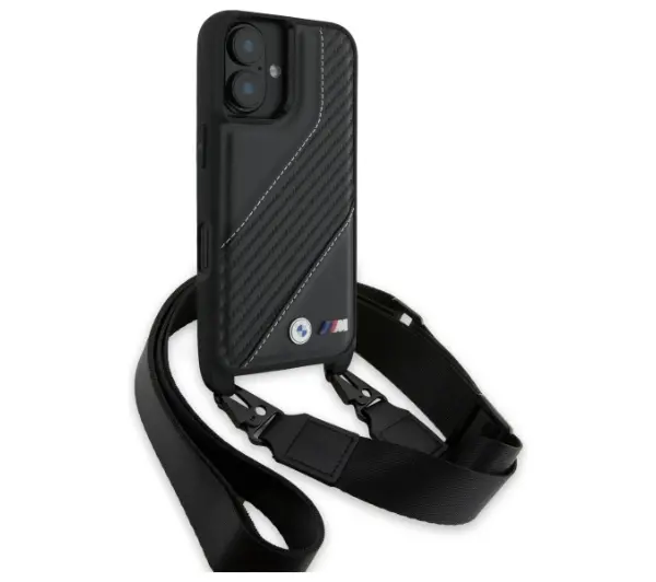 BMW M Edition Carbon Stripe & Strap do iPhone 16 Czarny
