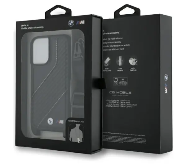 BMW M Edition Carbon Stripe & Strap do iPhone 16 Czarny