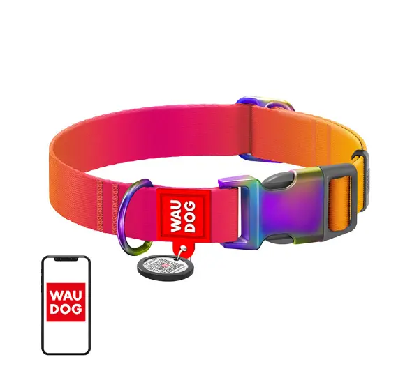 Waudog nylonowa z kodem QR rozmiar XL Gradient pomarańczowy