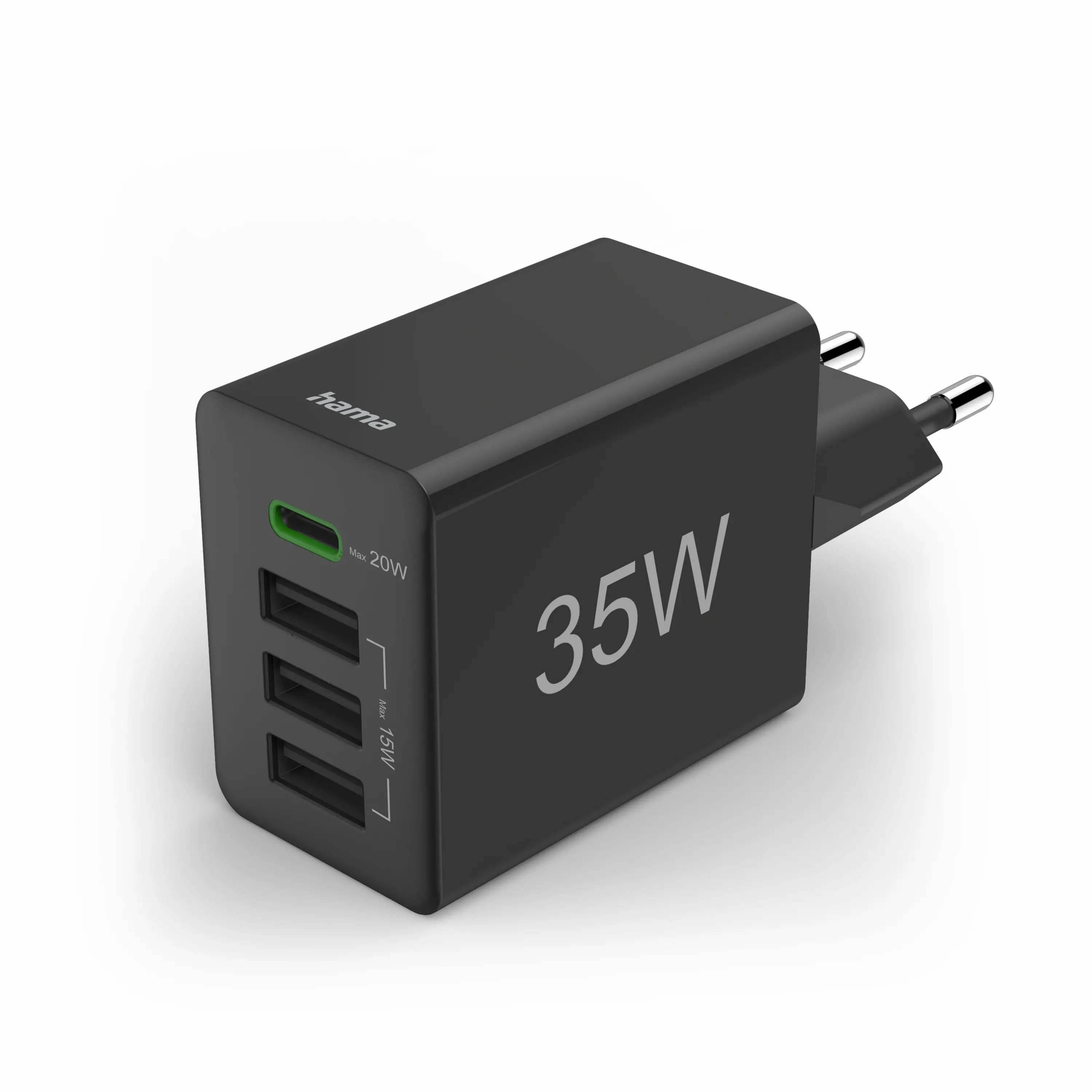 Ładowarka sieciowa Hama Fast Charger PD/QC 3.0 35W USB-C 3xUSB Czarny