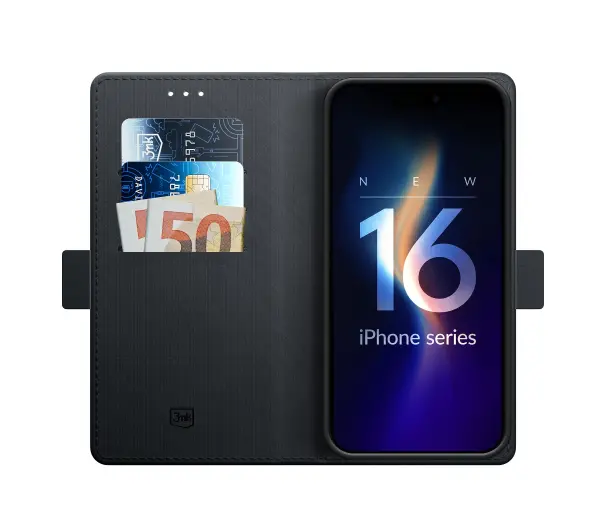 3mk Wallet Case do iPhone 16 Czarny