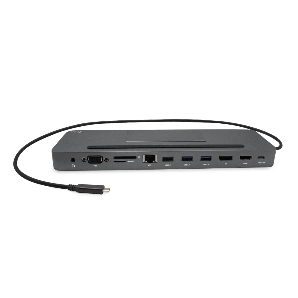 Stacja dokująca i-Tec C31FLATPRO100 USB-C Metal Ergonomic 4K 3x Display Czarny