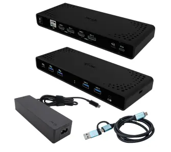 Stacja dokująca i-Tec CADUA4KDOCKPDB100 Dual 4K Display Docking Station + Power Delivery 85W + Universal USB-C Charger 100W Czarny