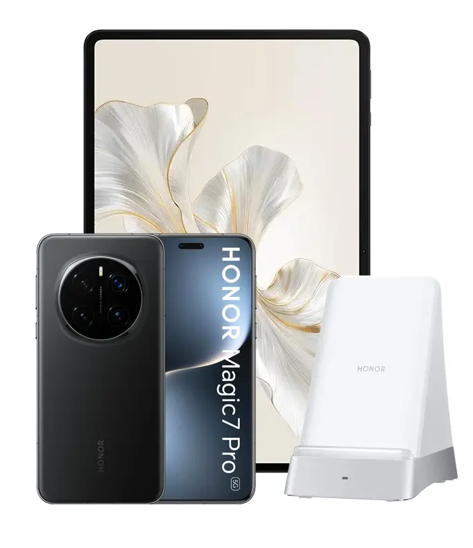 Smartfon Honor Magic7 Pro 5G 12/512GB 6,8" 200Mpix Czarny + tablet Pad 9 + ładowarka  SuperCharge 100W