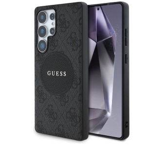 Etui Guess 4G Round Patch Classic Logo MagSafe do Galaxy S25 Ultra Czarny