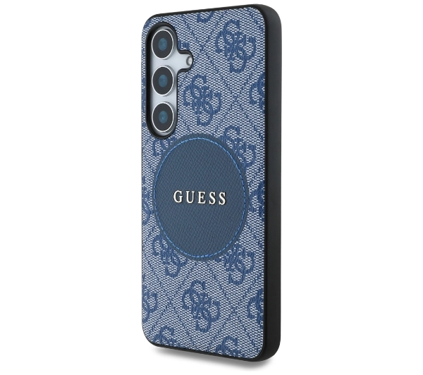 Guess 4G Round Patch Classic Logo MagSafe do Galaxy S25 Plus Niebieski