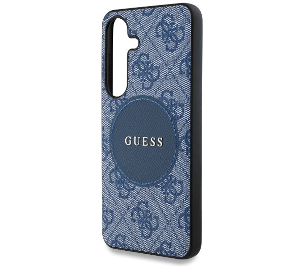 Guess 4G Round Patch Classic Logo MagSafe do Galaxy S25 Plus Niebieski