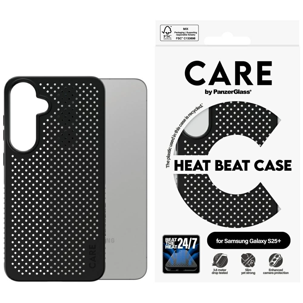 Etui PanzerGlass Feature Heat Beat do Galaxy S25 Plus Czarny