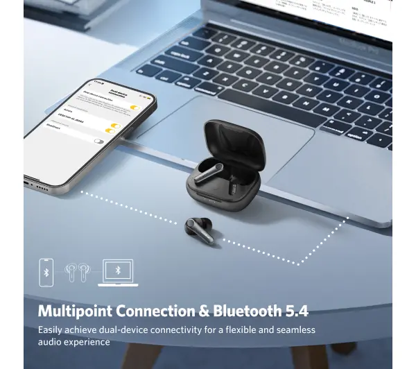 Earfun Air Pro 4 ANC  Dokanałowe Bluetooth 5.4 Czarny