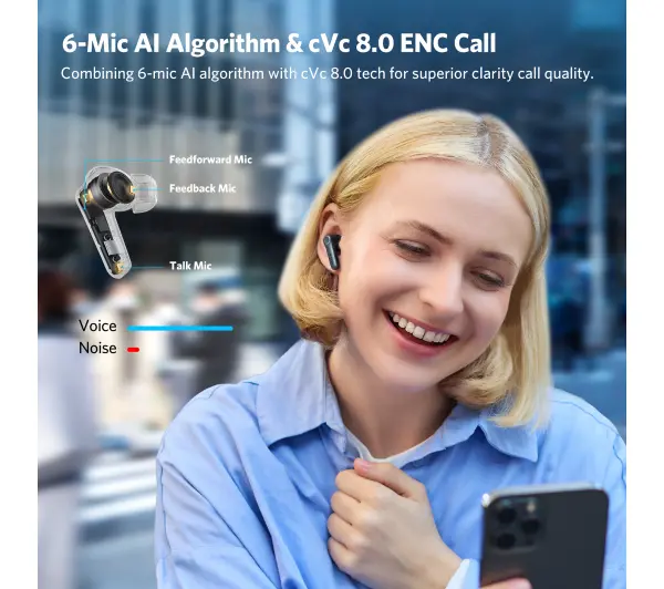 Earfun Air Pro 4 ANC  Dokanałowe Bluetooth 5.4 Czarny
