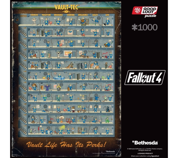 Good Loot Fallout 4 Perk Poster Gaming Puzzle 1000 elementów