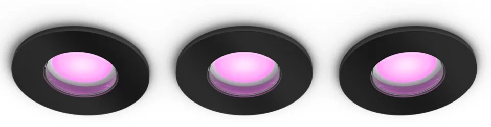 Oświetlenie punktowe Philips Hue White and Color Ambiance Xamento 3szt. Czarny
