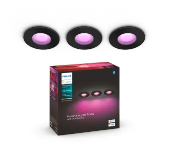 Oświetlenie punktowe Philips Hue White and Color Ambiance Xamento 3szt. Czarny
