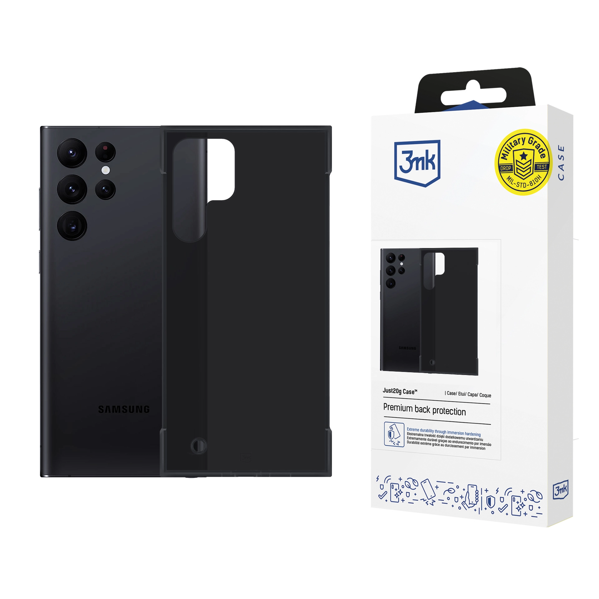 Etui 3mk Just20g Matt Case do S22 Ultra Czarny