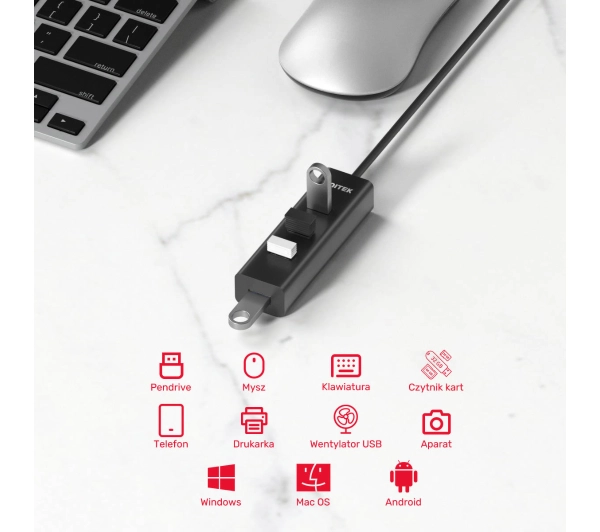 Unitek Y-3089V01 USB-A 5Gbps Czarny