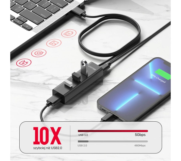 Unitek Y-3089V01 USB-A 5Gbps Czarny