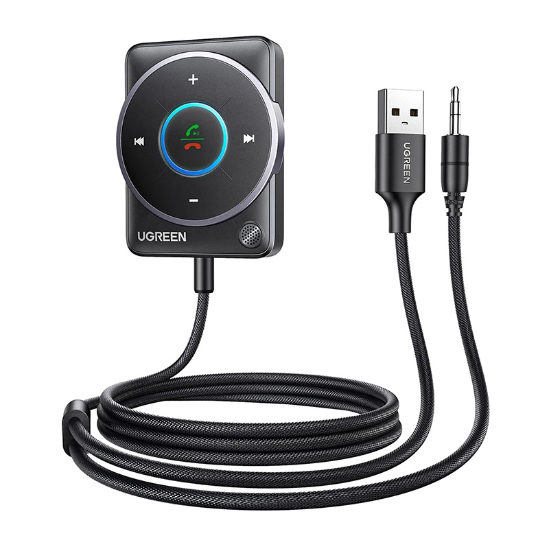 Adapter Bluetooth UGREEN CM723, Bluetooth 5.4, USB + mini jack 3.5mm, Wbudowany mikrofon Czarny