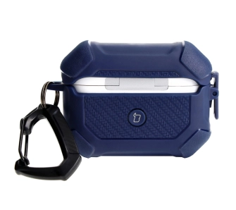 Etui na słuchawki Bizon z karabińczykiem Armor do Airpods Pro 2 Granatowy