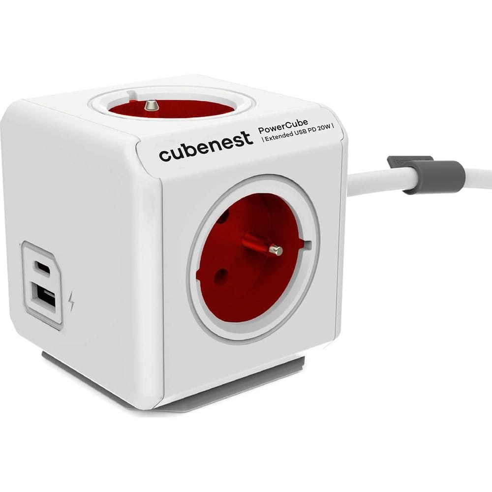 Kostka Cubenest PowerCube Extended PC420 USB PD 20W 1,5m Czerwony