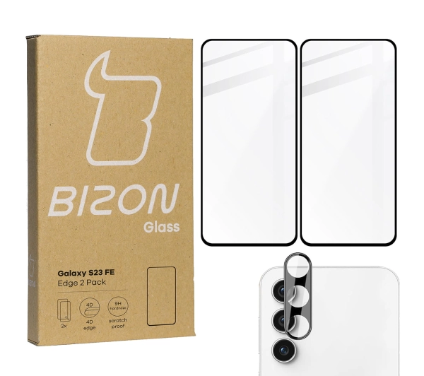 Bizon 2x szkło + szybka na aparat Edge 2 Pack do Galaxy S23 FE