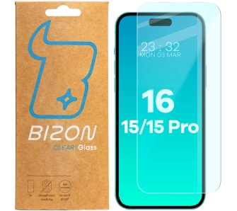 Szkło hartowane Bizon Clear 2 do iPhone 15/15 Pro/16