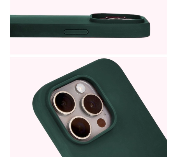 Bizon Silikonowe Soft do iPhone 15 Pro Ciemnozielony