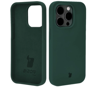 Etui Bizon Silikonowe Soft do iPhone 15 Pro Ciemnozielony