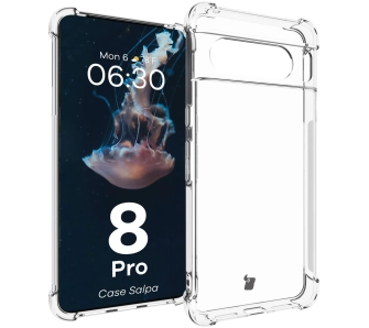 Etui Bizon Elastyczne Salpa do Google Pixel 8 Pro Przezroczysty