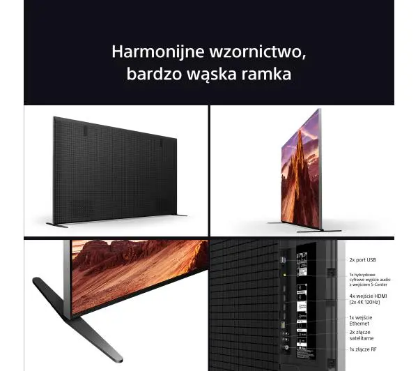 Sony BRAVIA 9 K-65XR90 65" QLED 4K Mini LED 120Hz Google TV Dolby Vision Dolby Atmos HDMI 2.1 DVB-T2 - Kup na Raty - RRSO 0%