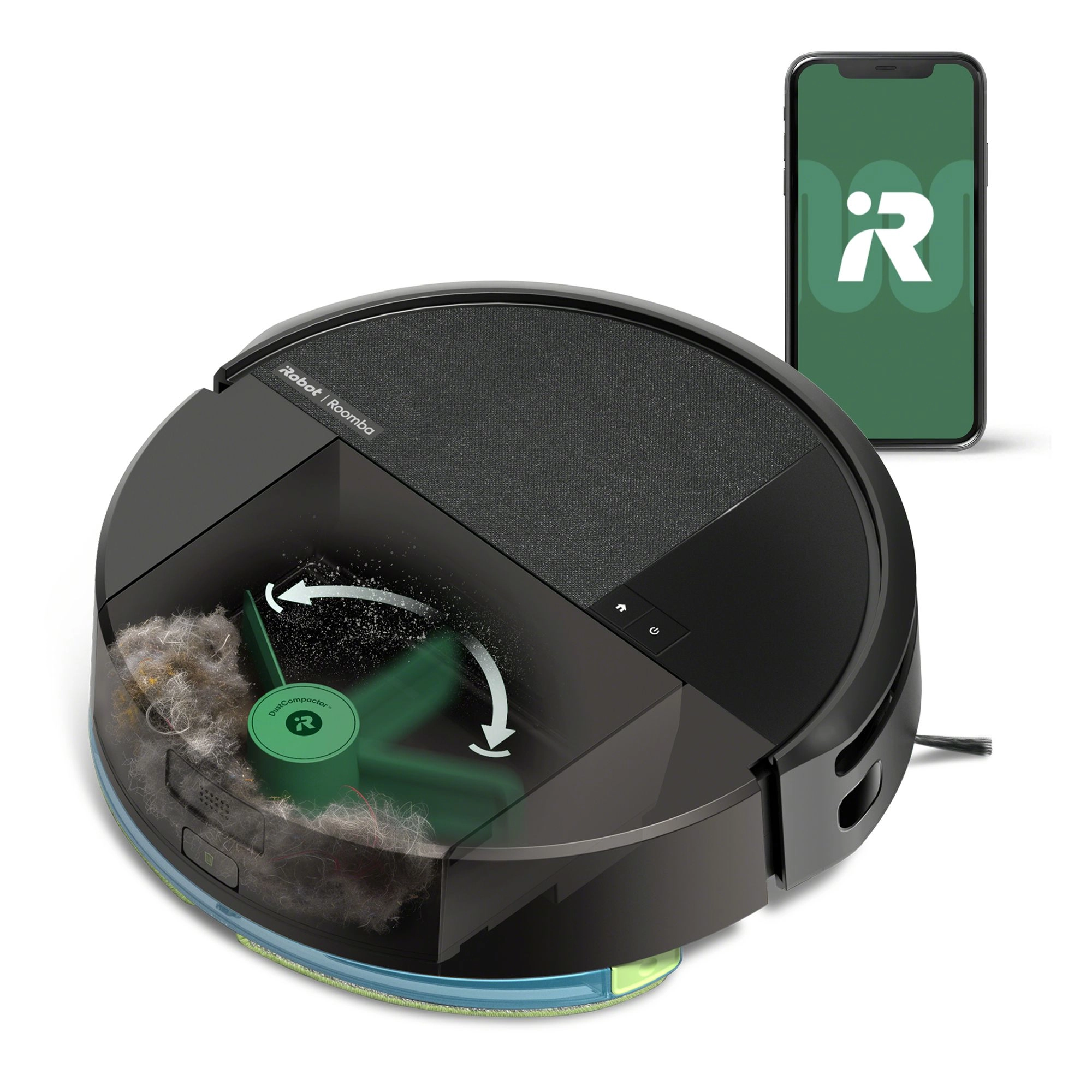 Robot sprzątający iRobot Roomba 205 DustCompactor Combo Funkcja mopowania Tworzenie mapy pomieszczenia 63dB Czarny