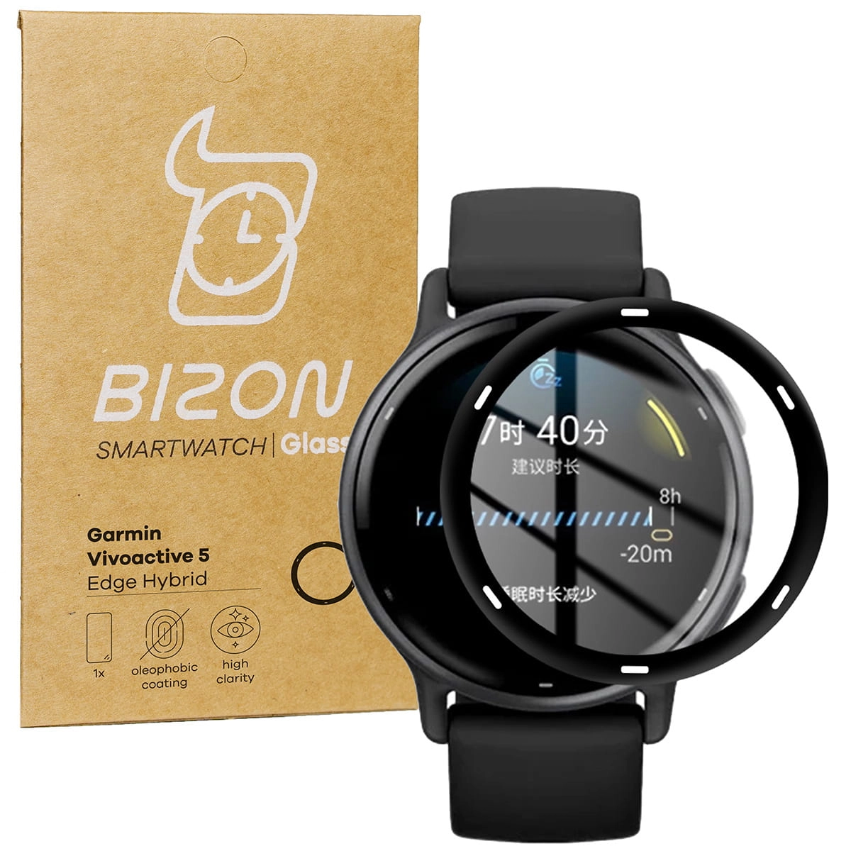 Szkło hybrydowe Bizon Edge Hybrid do Garmin Vivoactive 5