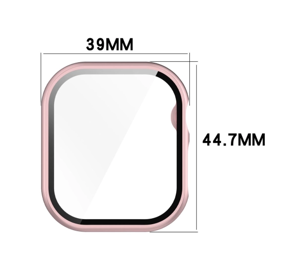 Bizon ze szkłem do Apple Watch 10 42mm Jasno-różowy