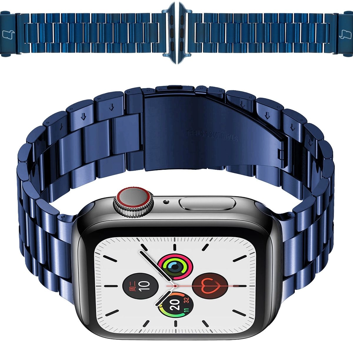 Bransoleta Bizon ze stali nierdzewnej Aura do Apple Watch 41/40/38mm Niebieski