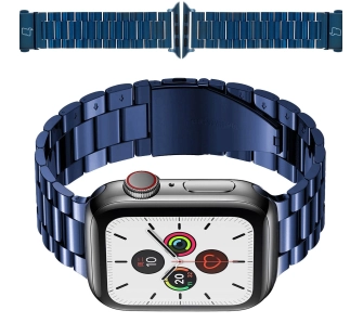 Bransoleta Bizon ze stali nierdzewnej Aura do Apple Watch 41/40/38mm Niebieski