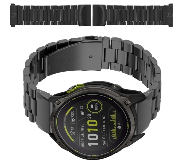 Bizon ze stali nierdzewnej Aura QuickFit 26mm Czarny
