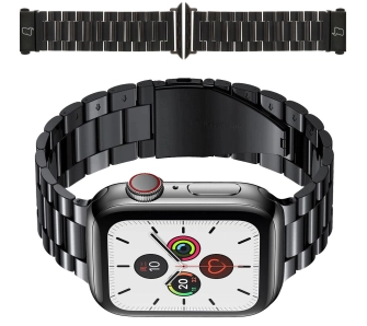 Bransoleta Bizon ze stali nierdzewnej Aura do Apple Watch 41/40/38mm Czarny